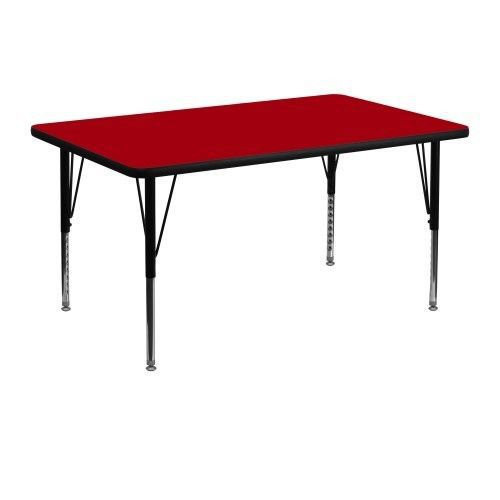 Flash Furniture XU-A3048-REC-RED-T-P-GG 30&#034;x 48&#034; Rectangular Activity Table with