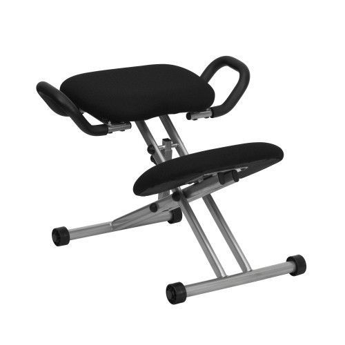 Flash Furniture WL-1429-GG Ergonomic Kneeling Chair in Black Fabric with Handles