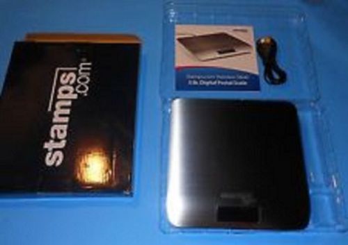 Stamps.com Stainless Steel 5lb. USB digital postal scale NEW