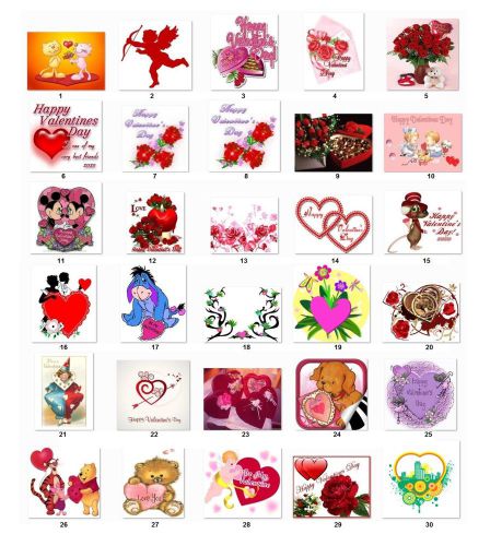30 Personalized Return Address Labels Valentine Hearts 1 picture/sheet (v1)