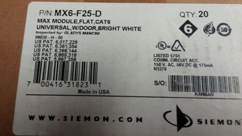 MX6-F25-D CAT6 WHITE LOT OF 40