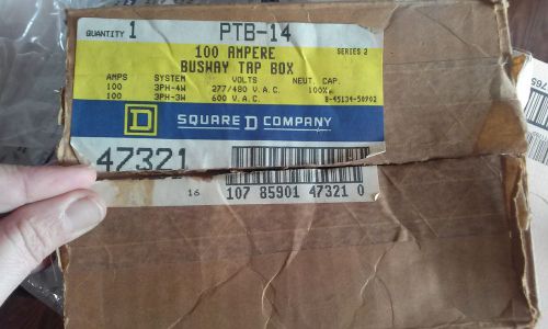 Square D  PTB-14 100amp 600v  3phase 4 wire plug-in busway tap box still in box