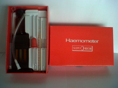 Haemometer n.Prof.Sahli glass viles case set of instruments in new in box