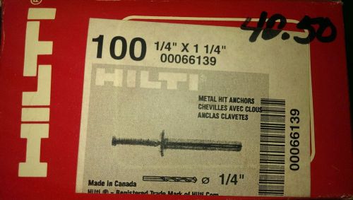 Hilti 1/4&#034; x 1 1/4&#034; Metal Hit Anchors box of 100