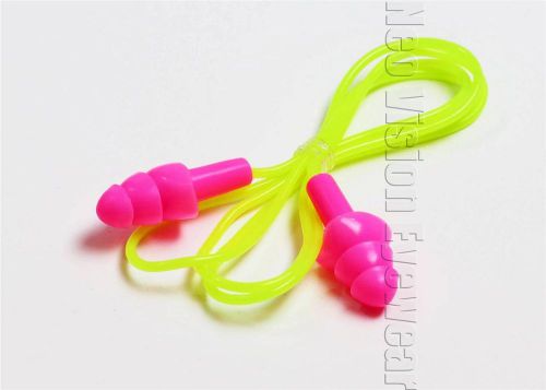 Lot of 10 pair erb hot pink corded ear plugs womens hearing protection nr25 for sale
