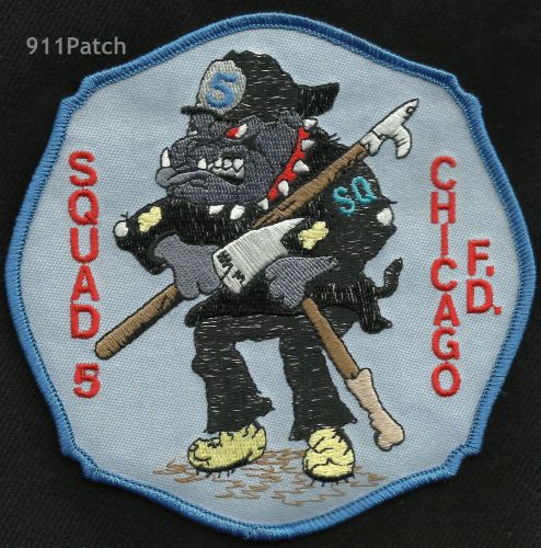 CHICAGO, IL - Squad 5 Bulldog FIREFIGHTER Patch FIRE DEPT.