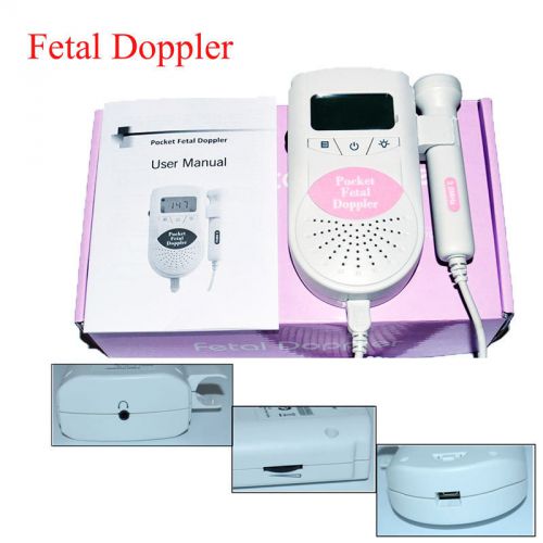 Ultrasound Prenatal Detector Pocket Fetal Doppler 3.0 Mhz Probe FDA CE Free P&amp;P