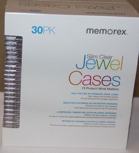 Memorex 30PK Slim Clear Jewel Cases *NEW* in package