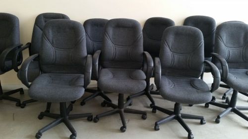 Lot of 10 Gray Cloth Office Chairs
