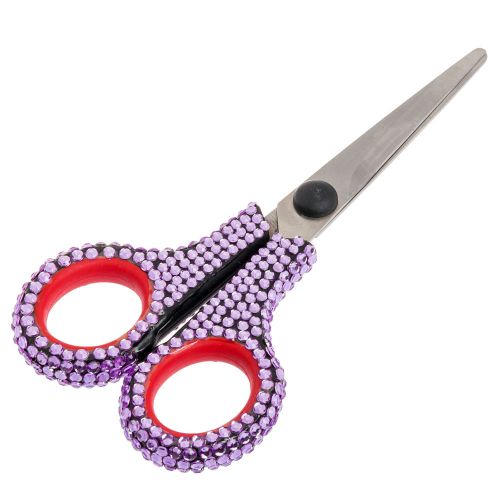 Purple Crystal Rhinestone Embelished Office Scissors