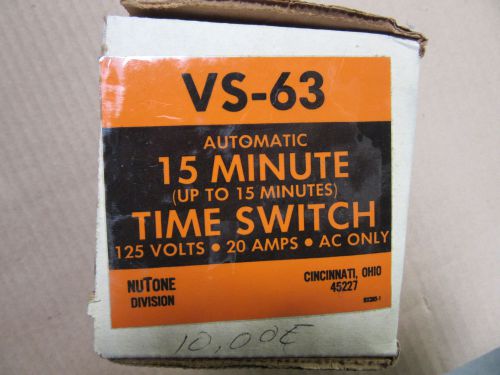 Nutone VS-63 Automatic Time Switch 0-15 Mins 125 Volts NEW!!! in Box Free Ship