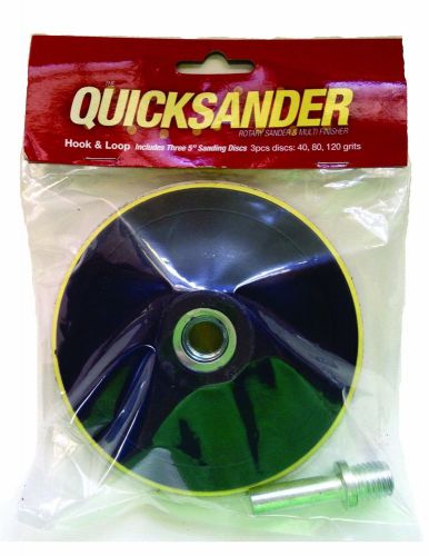 Quicksander hook &amp; loop mount drill pad with 5 inch sanding discs: 40, 80 &amp; 1... for sale