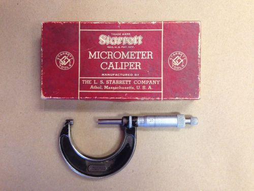 Starrett No. 436 1-2 Inch Micrometer Caliper With Original Box and Documents