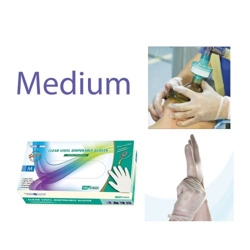 Exam, Medical, Food, Vinyl Gloves Powder Free Disposable 1000 - Medium