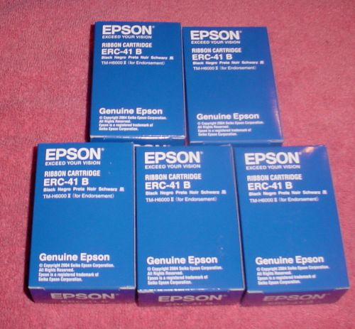 5 NEW EPSON ERC-41 B RIBBON CARTRIDGES  TM-H6000 II