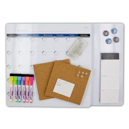 Quartet communication center dry erase calendar board set, 14&#034; x 14&#034; for sale