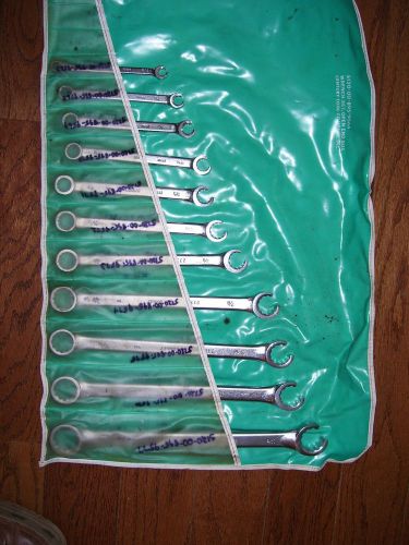 BONNEY  USA 11 pc SAE flare nut combo wrench set  with scuffed  pouch VGC