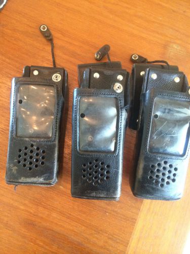 Ef johnson 5100, 51sl leather carry case lot of  three, belt pouch, motorola xts for sale
