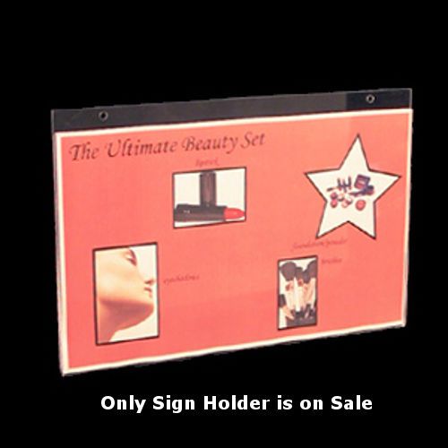 Lot of 10 Clear Acrylic Horizontal Wall Mount Sign Holder (14&#034;W x 8.5&#034;H)