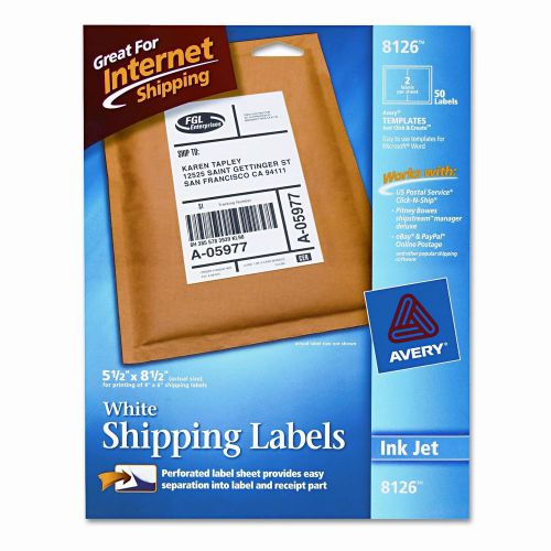 Avery Consumer Products Shipping Labels with Trueblock Technology, 50/Pack