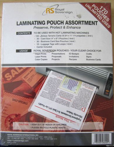 Royal Sovereign Hot Laminating Pouch Assortment SCR-002-SC  Sealed Box