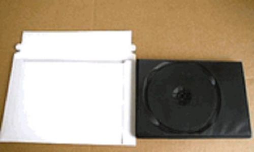 200 new sturdy 14/9/7/5 mm dvd case cardboard white mailer w/peel&amp;seal, js29 for sale