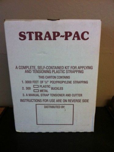 Strap pac kit strapping kit,1/2 polypropylene 3000 ft. plus 300 buckles and tool for sale