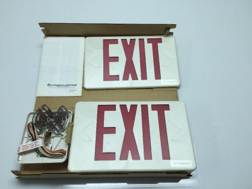 (LOT OF 8) ACUITY LITHONIA LQM S W 3 R ELN 120/277M6 Exit Sign w/ Btry Back Up