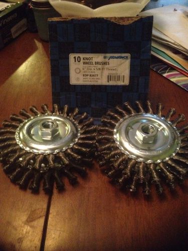 ADVANCE EDP 82477 KNOT WHEEL BRUSHES 6 IN X 5/8 -11 IN THREAD LOT OF 4 NEW