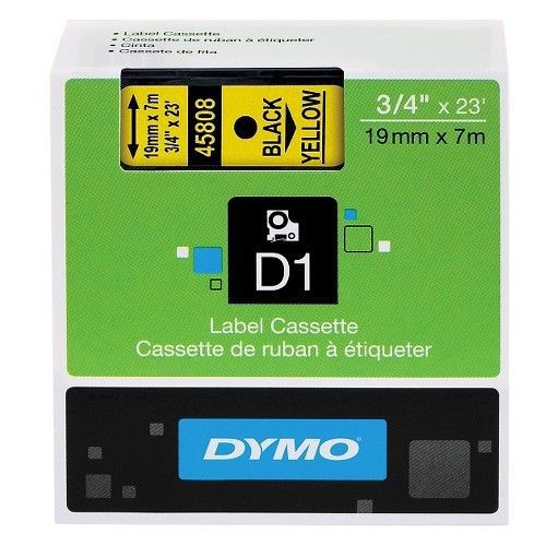 DYMO® D1 Standard Tape Cartridge for Dymo Label Makers, 3/4in x 23ft, Black o...
