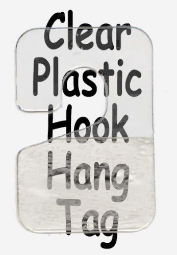 200 lot clear plastic self adhesive hook hang tag hangers * 12oz * limit for sale