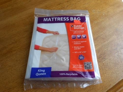 New PUBLIC Storage Queen King Mattress Clear Plastic Bag 78&#034; X 10&#034; X 96&#034;