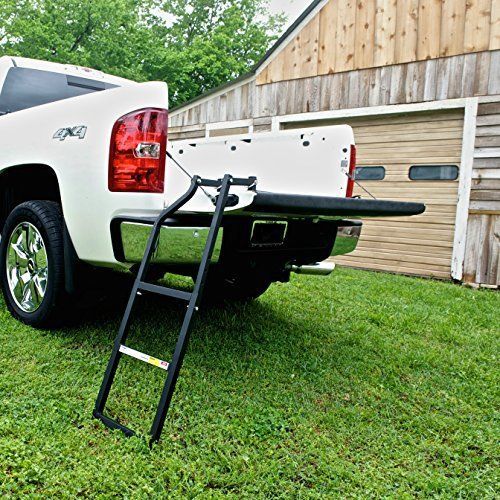 Pickup truck tailgate ladder heavy duty easy secure party folding step golf new for sale
