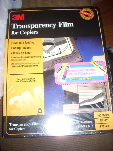 3M PP2500 Transparency Film For Copiers  8 1/2&#034; x 11&#034; -100 Sheets!! LOOK!