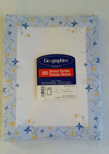 Light Blue, Yellow &amp; White Floral Stationery, 100 Sheets