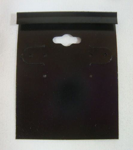 Qty. 100 black plastic earring cards hold merchandise price tags for sale