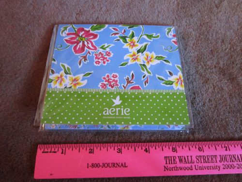 Aerie Flowered Blue Decorated Sticky Notes New Package 2 1/4 x 5/8; 2 5/8&#034;