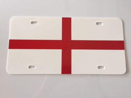 ST GEORGE CROSS RED WHITE ENGLAND 6&#034;x12&#034; PLASTIC THICK LICENSE PLATE CAR TAG