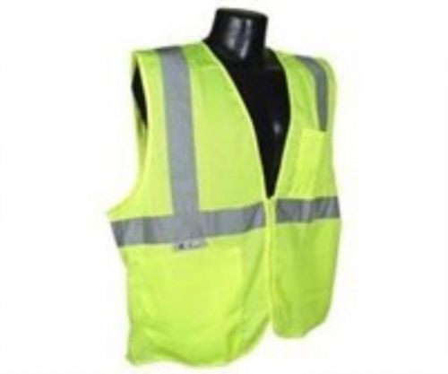 Radians SV2ZGM Large Safety Vest Class 2 Zipper with Pockets, Lime Green Mesh