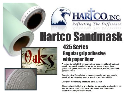 20&#034; x 10 yds 425 hartco sandblast film for wood glass plexiglass tile avonite for sale