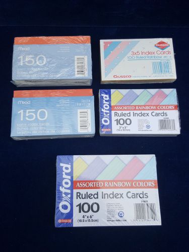 variety 600 unopened rainbow lined index cards 2 sizes