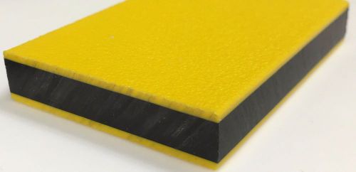 3/4&#034; yellow/black playground engraving plastic textured hdpe .750&#034; x 15&#034; x 48&#034; for sale