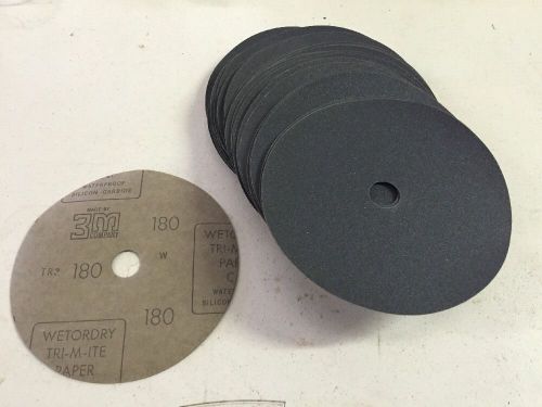 Qty 100 3M Sanding Discs 7&#034; With 7/8&#034; Hole 180 Grit Wet Or Dry Water Proof