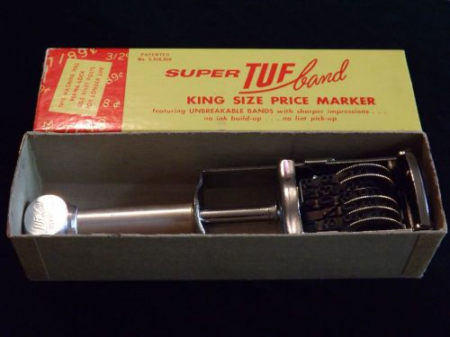 Vintage super tuf band king size price marker in original box made in usa for sale