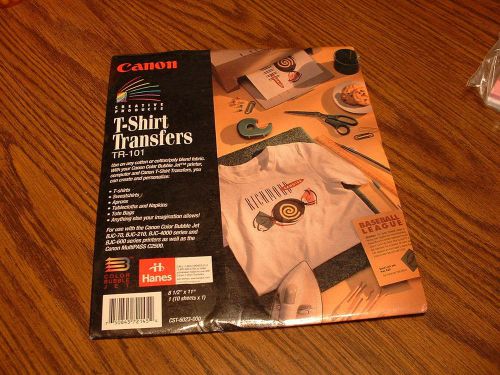 Canon T-Shirt Transfers TR-101 Print your Own-8 1/2 x 11” (10 Sheet)Sealed