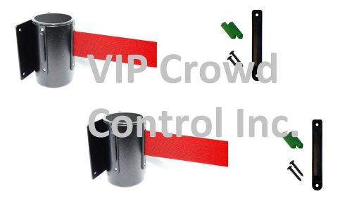 WALL MOUNT STANCHIONS, 2 PCS PACKAGE AISLEWAY 156&#034; RED BELT, VIP CROWD CONTROL