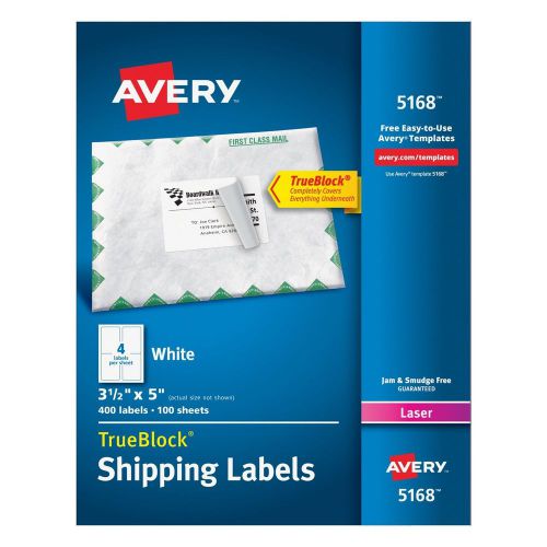Avery Shipping Labels for Laser Printers with TrueBlock Technology 3.5 x 5 In...