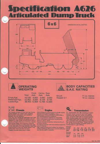 Equipment Brochure - Haulamatic - A626 - Articulated Dump Truck (E3117)