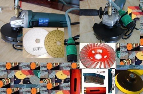 Variable Speed Wet Polisher 15 Pad Buff 2 Core Drill Bit Cup Concrete Stone Tile