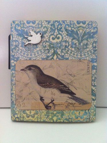 Sticky note book: elegant bird &amp; lace design decorated mini book- new for sale